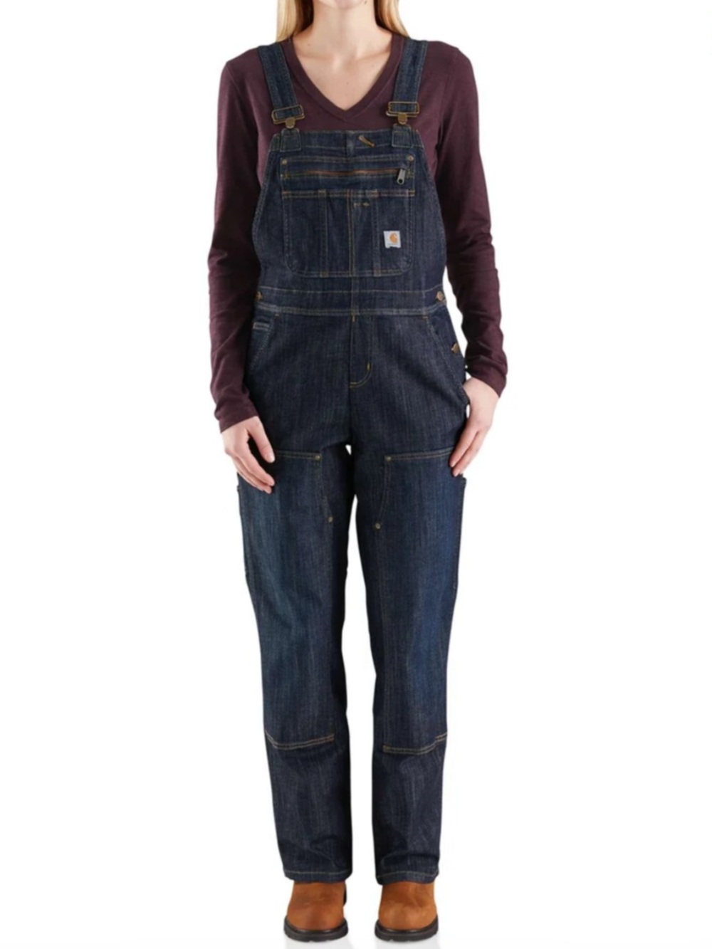 NWT Carhartt Brewster Double Knee Bib Overall Woman’s XS (0/2) Short Blue